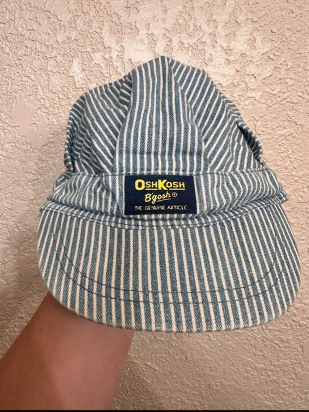 Vintage OshKosh B'gosh Railroad Stripe Train Engineer Kids toddler Hat